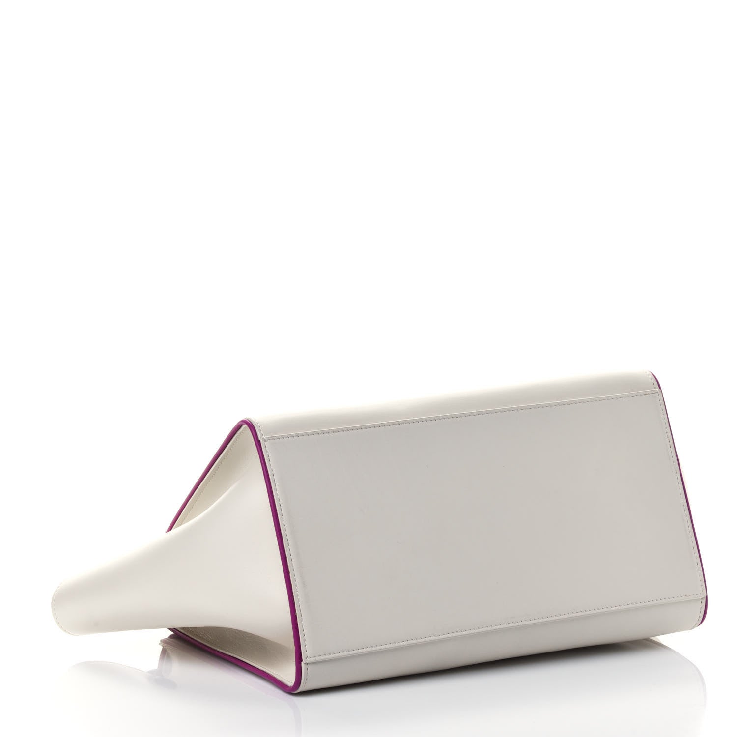 Celine Smooth Calfskin Small Trapeze White Magenta 3 of 5