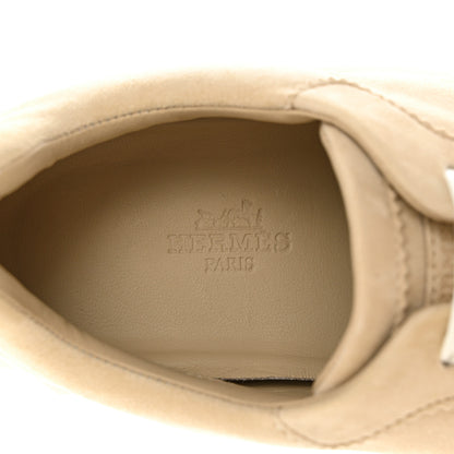 Hermes Goatskin Suede Goatskin Bouncing Sneakers 38 White Gomme 6 of 8