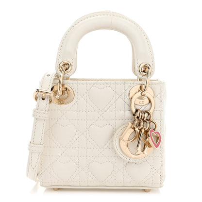 Christian Dior Calfskin Cannage Dioramour Micro Lady Dior Dior White 1 of 15