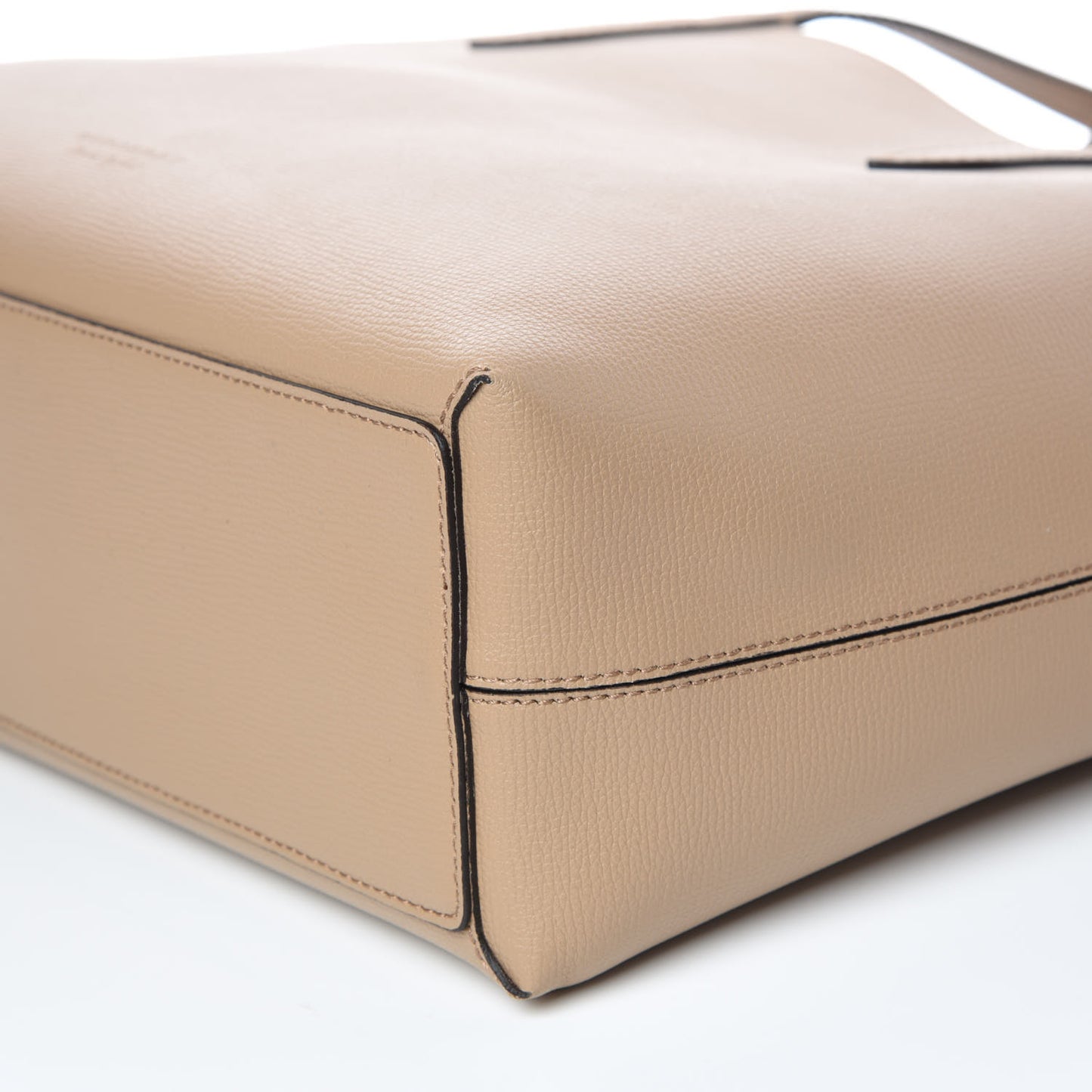 Grainy Calfskin Haymarket Check Medium Reversible Tote Camel