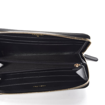 Chanel Sheepskin Quilted Large Gusset Mademoiselle Vintage Zip Around Wallet Black 5 of 12
