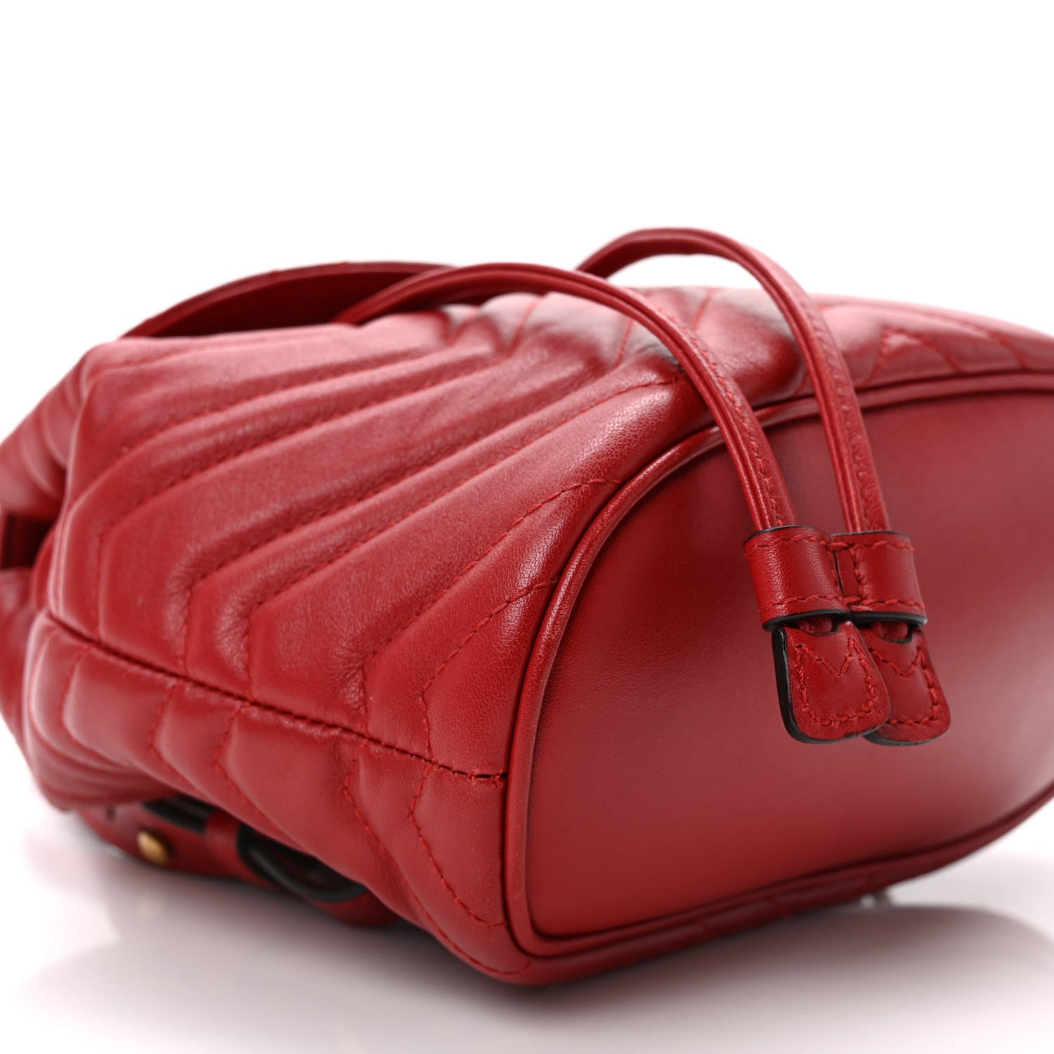 Gucci Calfskin Matelasse GG Marmont Flap Backpack Hibiscus Red 8 of 9