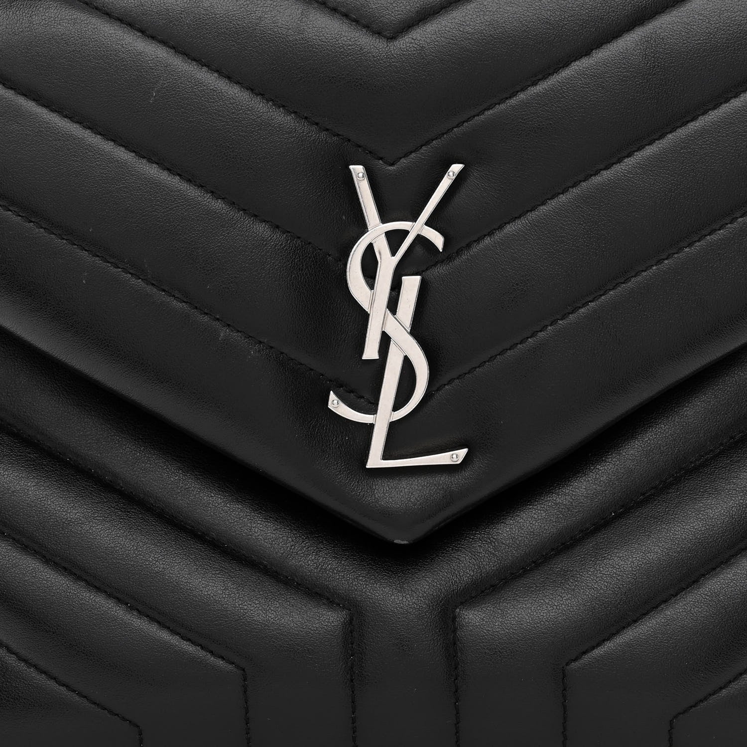 Saint Laurent Calfskin Y Quilted Monogram Medium Loulou Chain Satchel Black 7 of 12