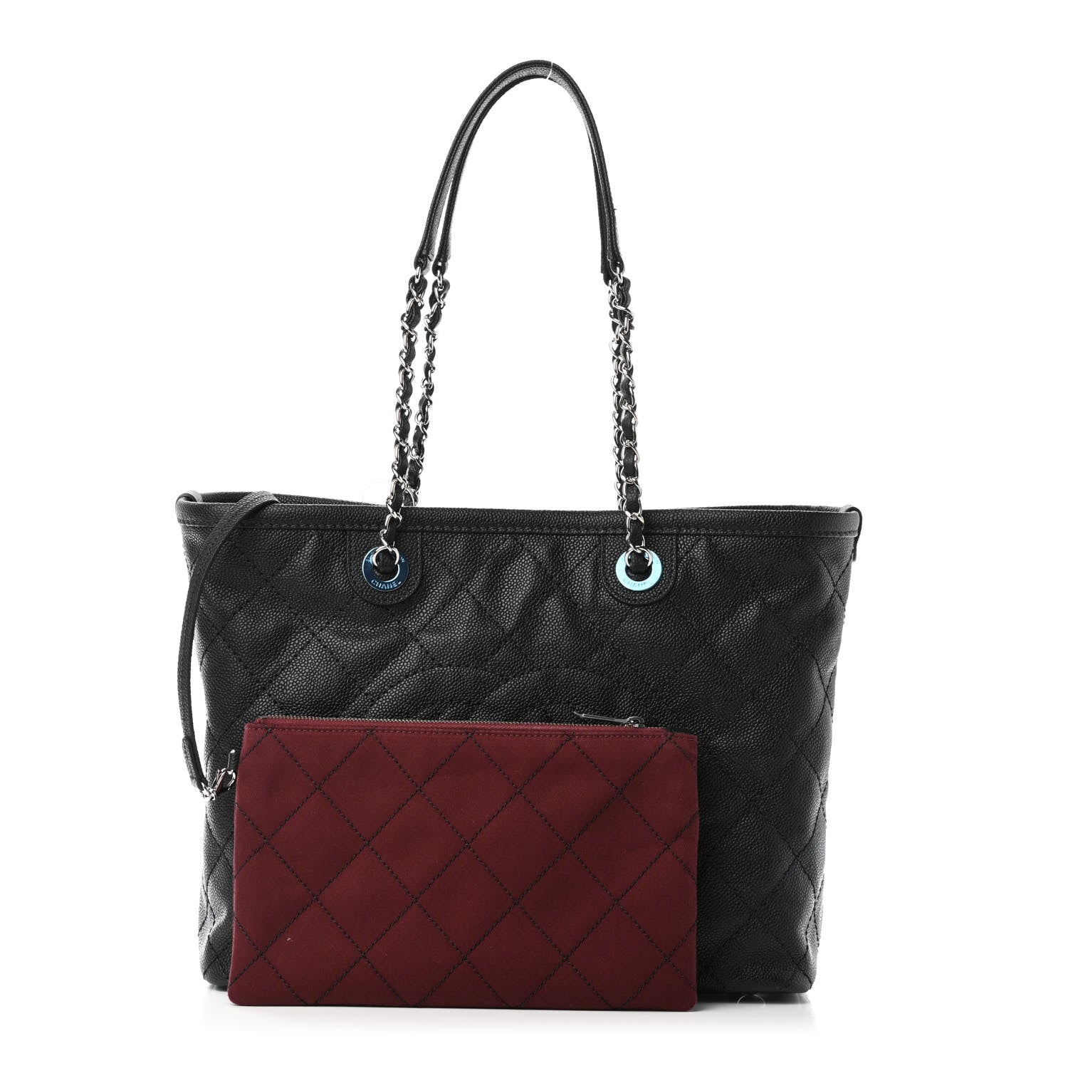 Chanel Grained Calfskin Quilted Small Daily Shopping Tote Black 1 of 6
