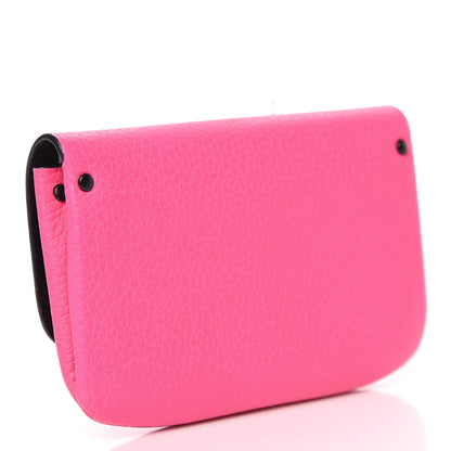Celine Calfskin Flap Card Holder Fluo Pink 3 of 13