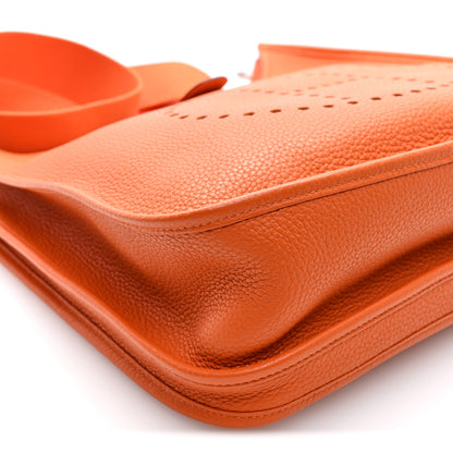 Hermes Taurillon Clemence Evelyne III GM Orange 8 of 9