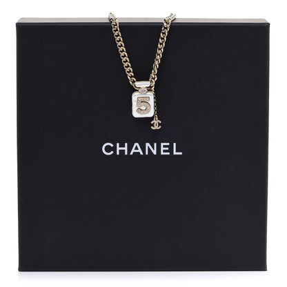 Chanel Resin Crystal CC No 5 Perfume Bottle Necklace 6 of 6