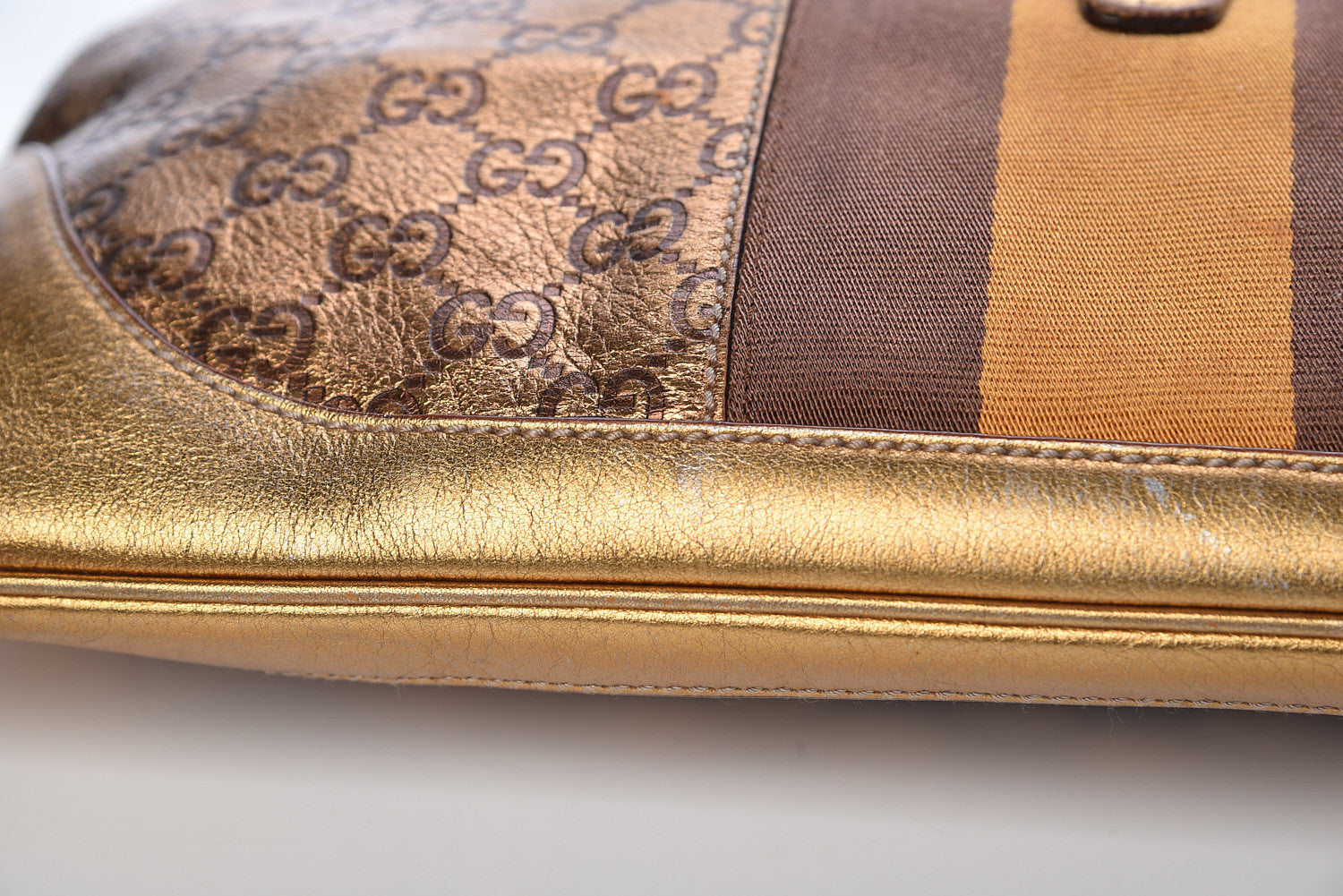 Gucci Metallic Guccissima Jackie O Bouvier Web Hobo 12 of 14