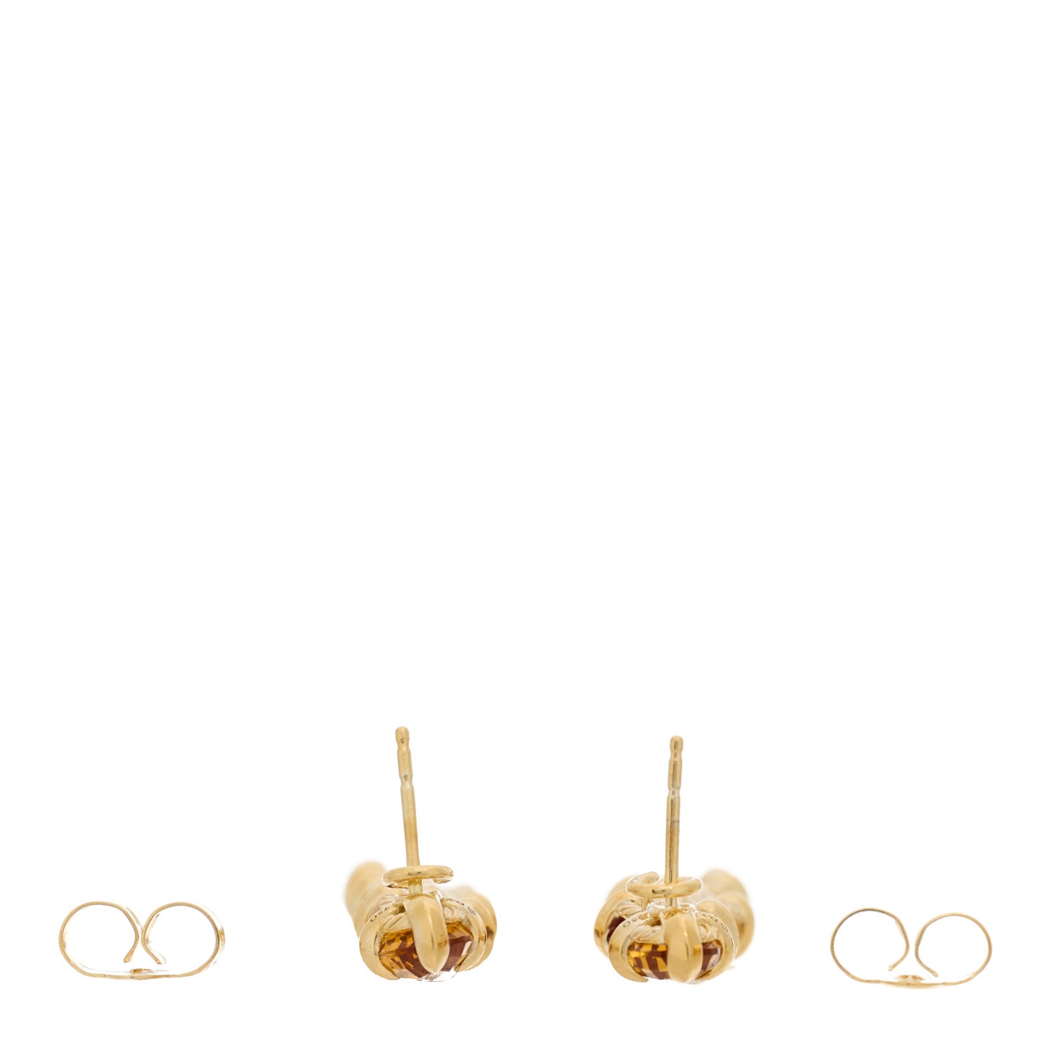 David Yurman 18K Yellow Gold Diamond Citrine Chatelaine Drop Earrings 4 of 6