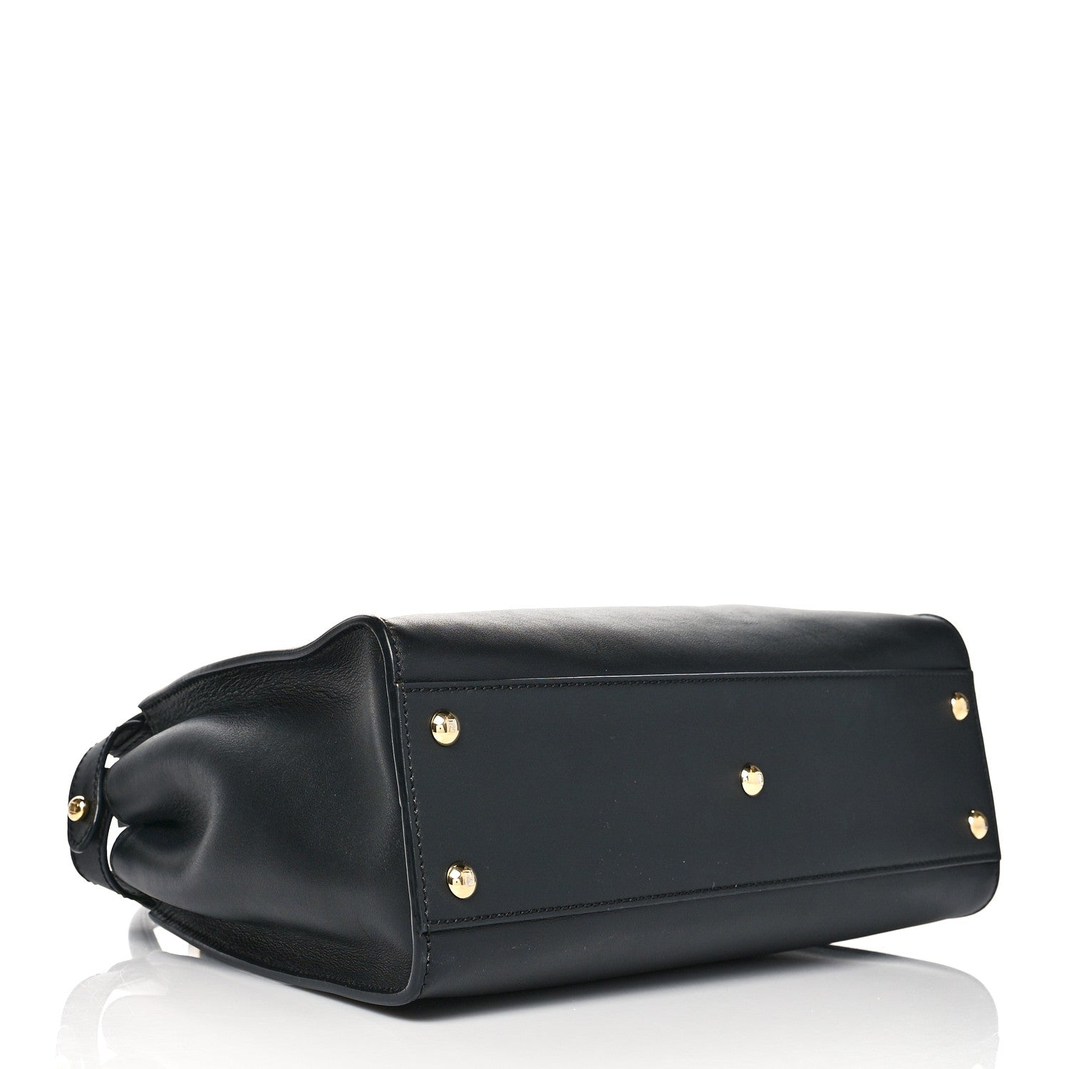 Fendi Vitello Seta Shiny Nappa Medium Peekaboo Iconic Satchel Black 4 of 10