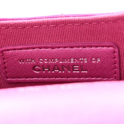 Chanel Patent Lambskin Quilted CC Hook Card Holder Pink 8 of 10