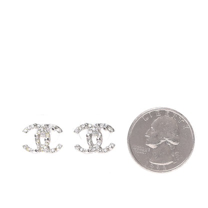 Chanel Crystal CC Earrings Silver 2 of 5