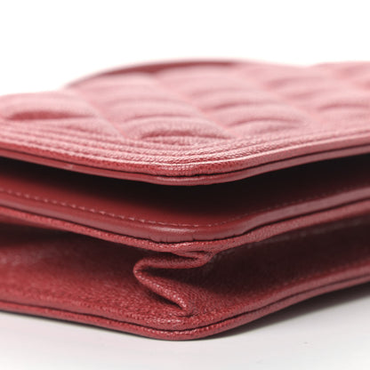 Chanel Caviar Quilted Boy Wallet On Chain WOC Red 8 of 10