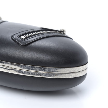 Alexander McQueen Nappa Skull Knuckle Oval Box Clutch Black 8 of 11