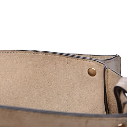 Chloe Suede Calfskin Small Faye Shoulder Bag Motty Grey 13 of 14