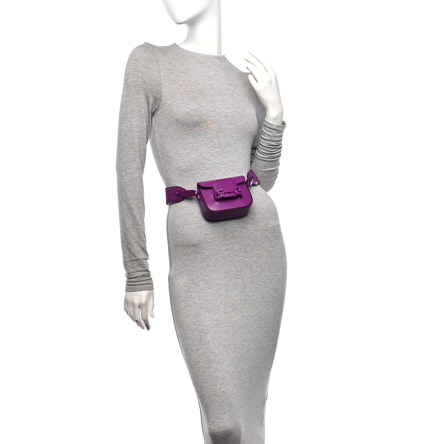 Azalea Calfskin Web Monochrome Horsebit 1955 Wallet On Strap Purple