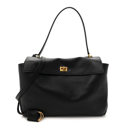 Balenciaga Natural Smooth Calfskin Medium Rodeo Top Handle Handbag Black 1 of 14