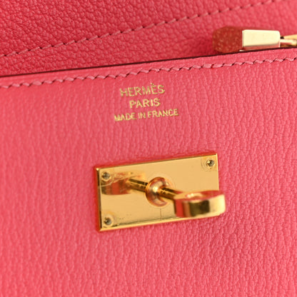 Hermes Chevre Mysore Medium Kelly Wallet Rose Azalee 6 of 10
