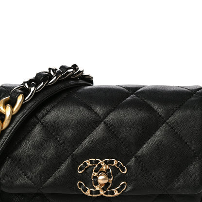 Chanel Goatskin Quilted Chanel 19 Waist Bag Black 7 of 12