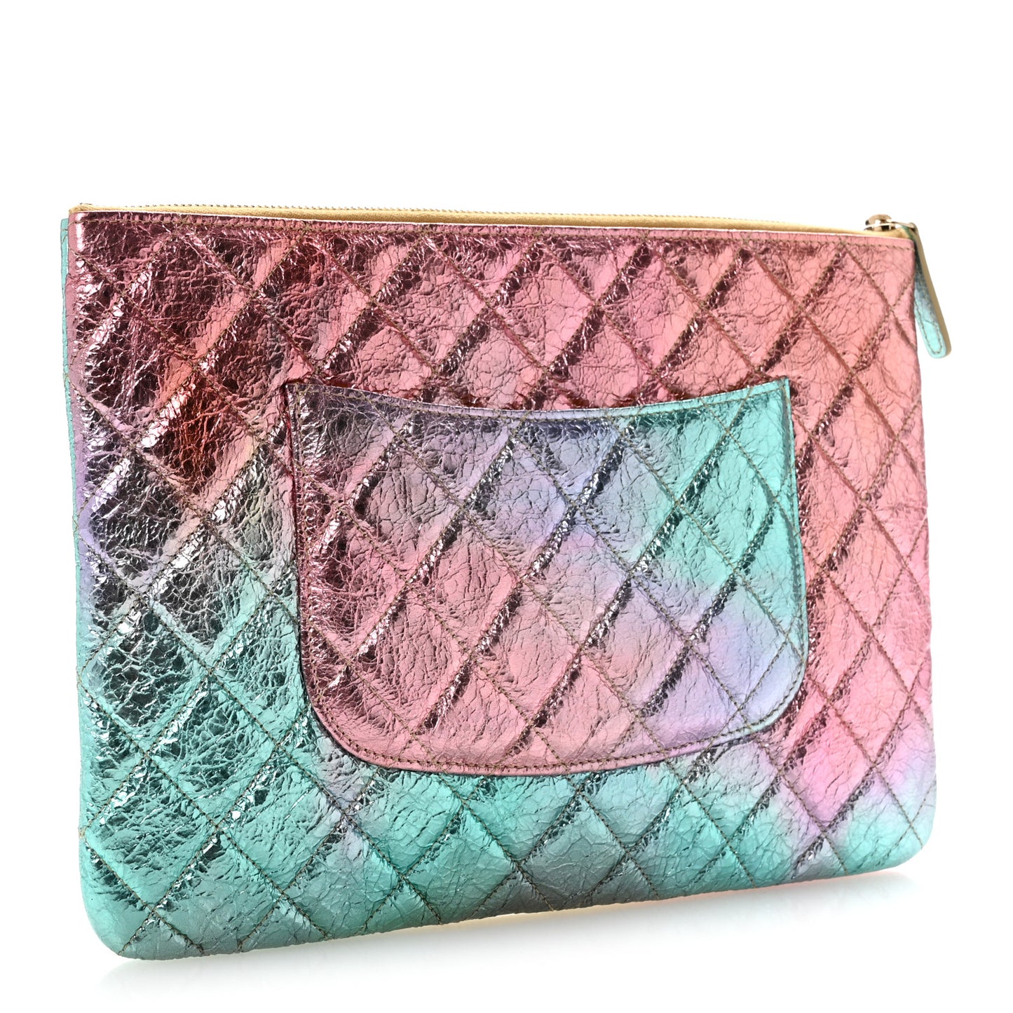 Metallic Goatskin Quilted Medium 2.55 Reissue Cosmetic Case Multicolor