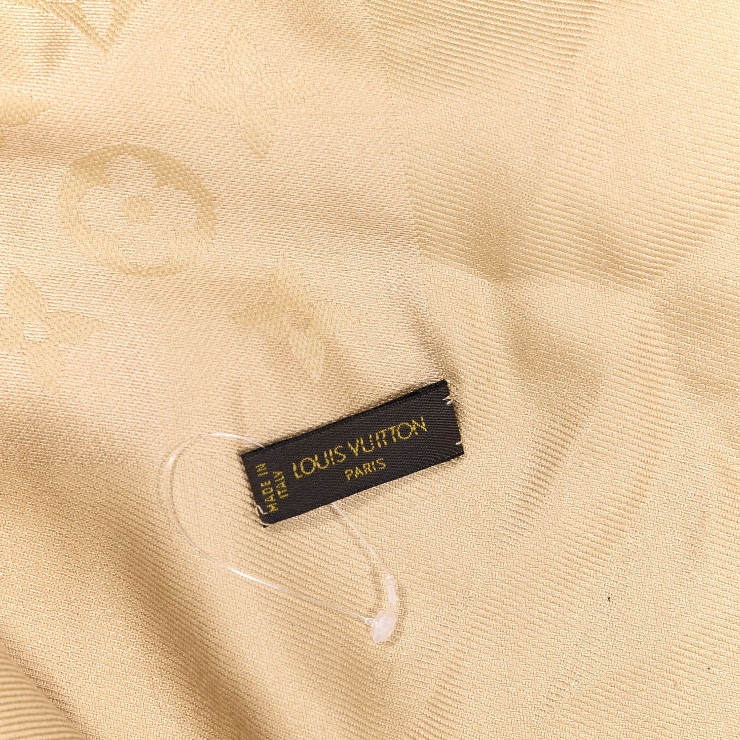 Louis Vuitton Silk Wool Monogram Shine Shawl Gold 3 of 4