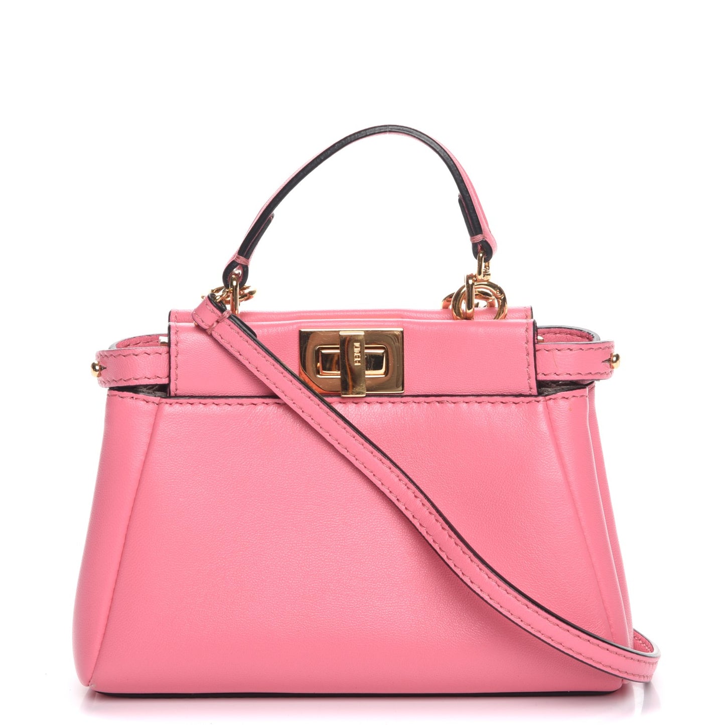 Shiny Nappa Micro Peekaboo Iconic Satchel Rosa Fluo
