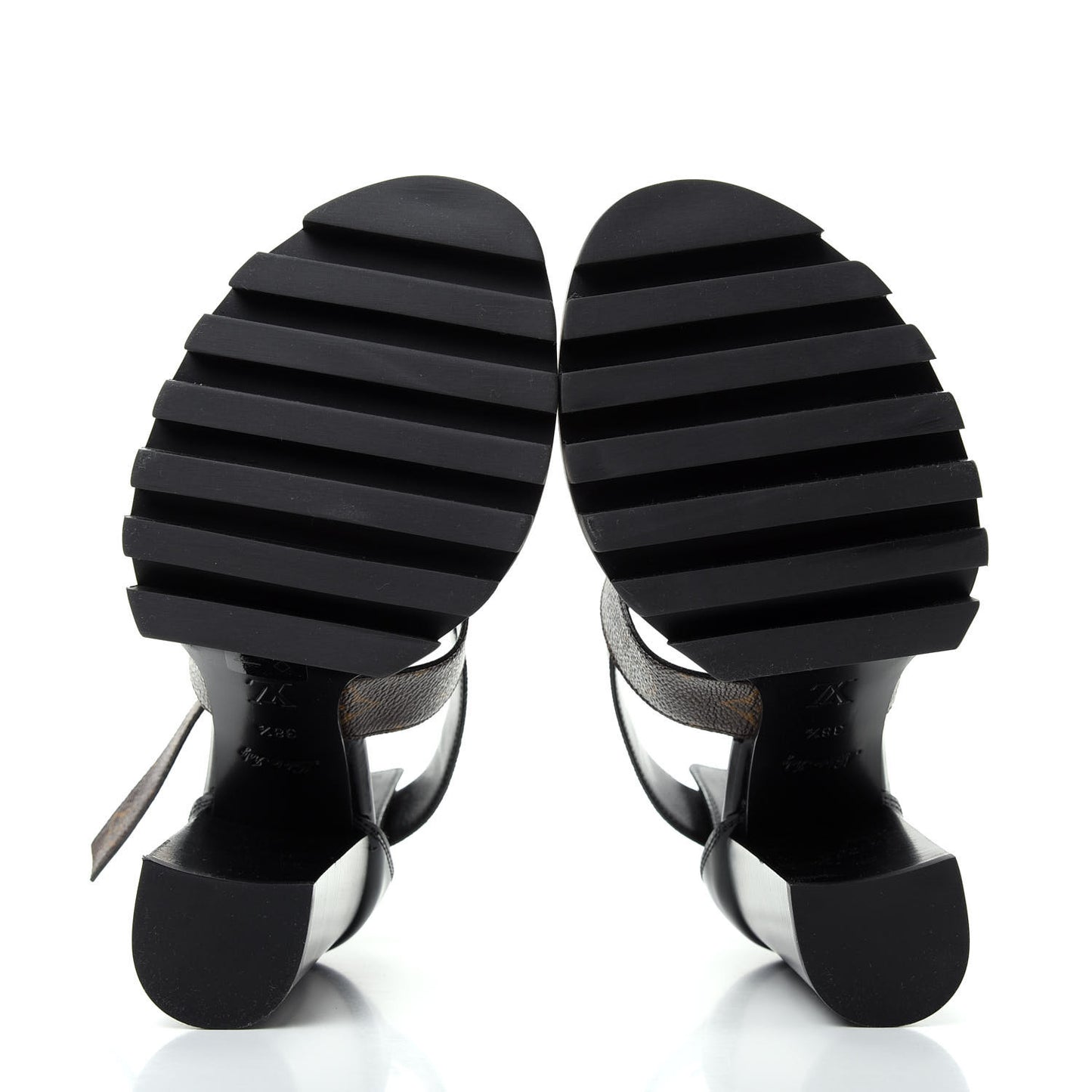 Glazed Calfskin Monogram Star Trail Sandal 38.5 Black