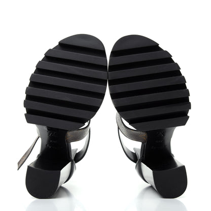 Louis Vuitton Glazed Calfskin Monogram Star Trail Sandal 38.5 Black 6 of 10