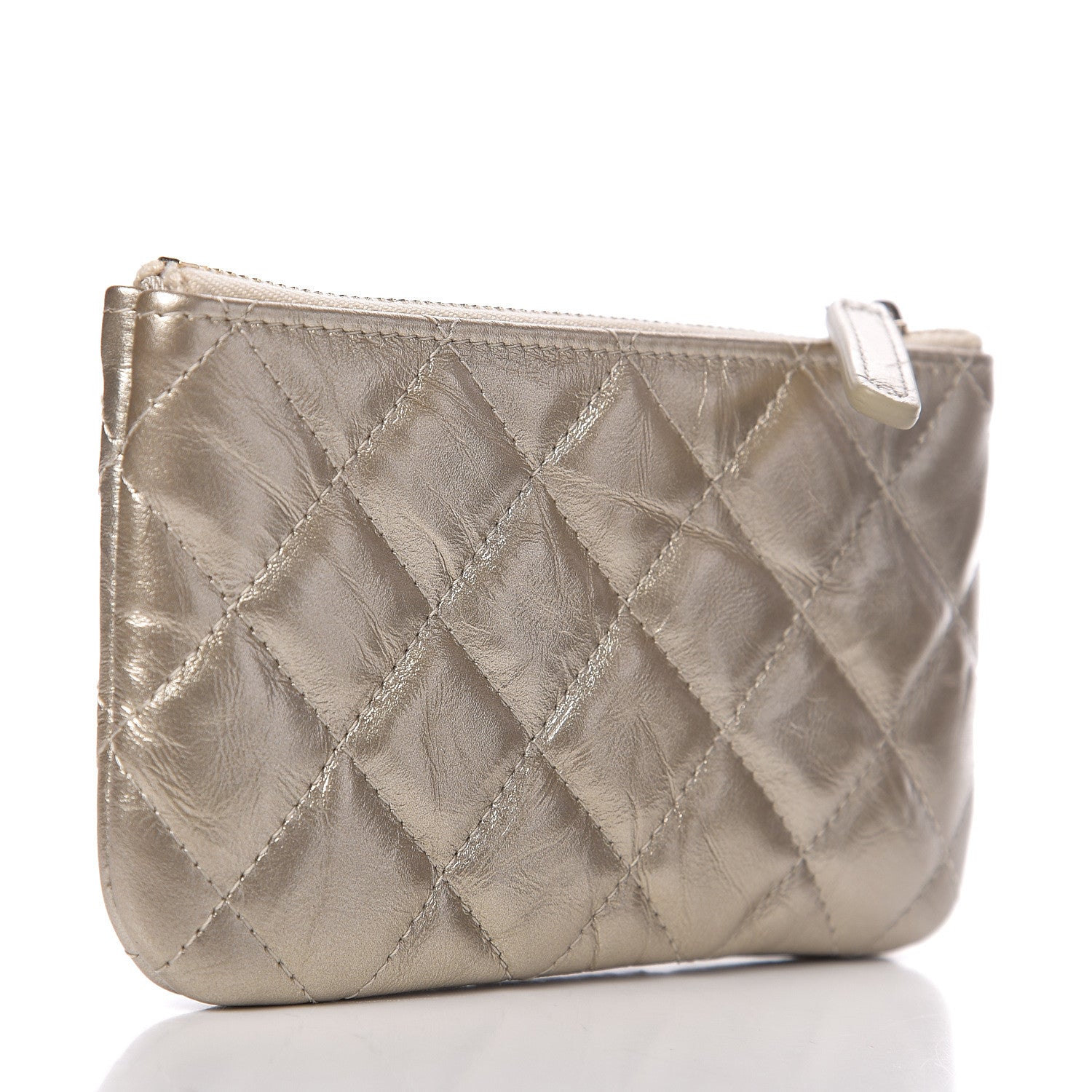 Chanel Metallic Aged Calfskin Quilted Small Reissue Cosmetic Case Gold 2 of 7