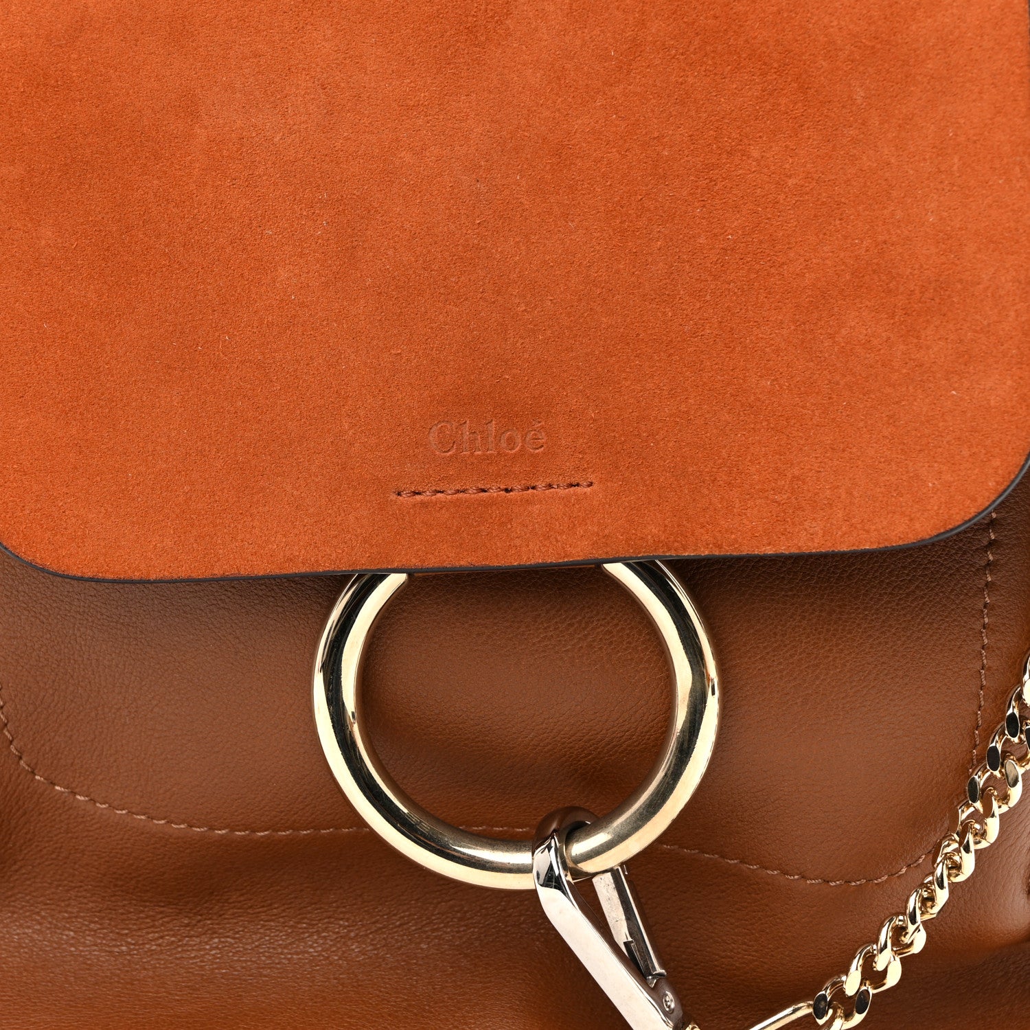 Chloe Suede Calfskin Medium Faye Backpack Tan 8 of 10