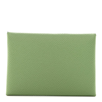 Hermes Epsom Calvi Duo Card Case Vert Criquet 1 of 7
