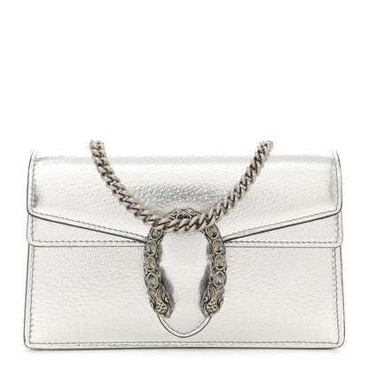 Gucci Metallic Calfskin Super Mini Dionysus Shoulder Bag Silver 1 of 10