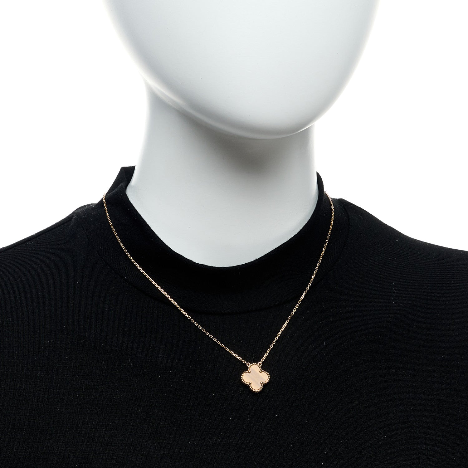 Van Cleef & Arpels 18K Yellow Gold Tiger Eye Vintage Alhambra Pendant Necklace 2 of 6