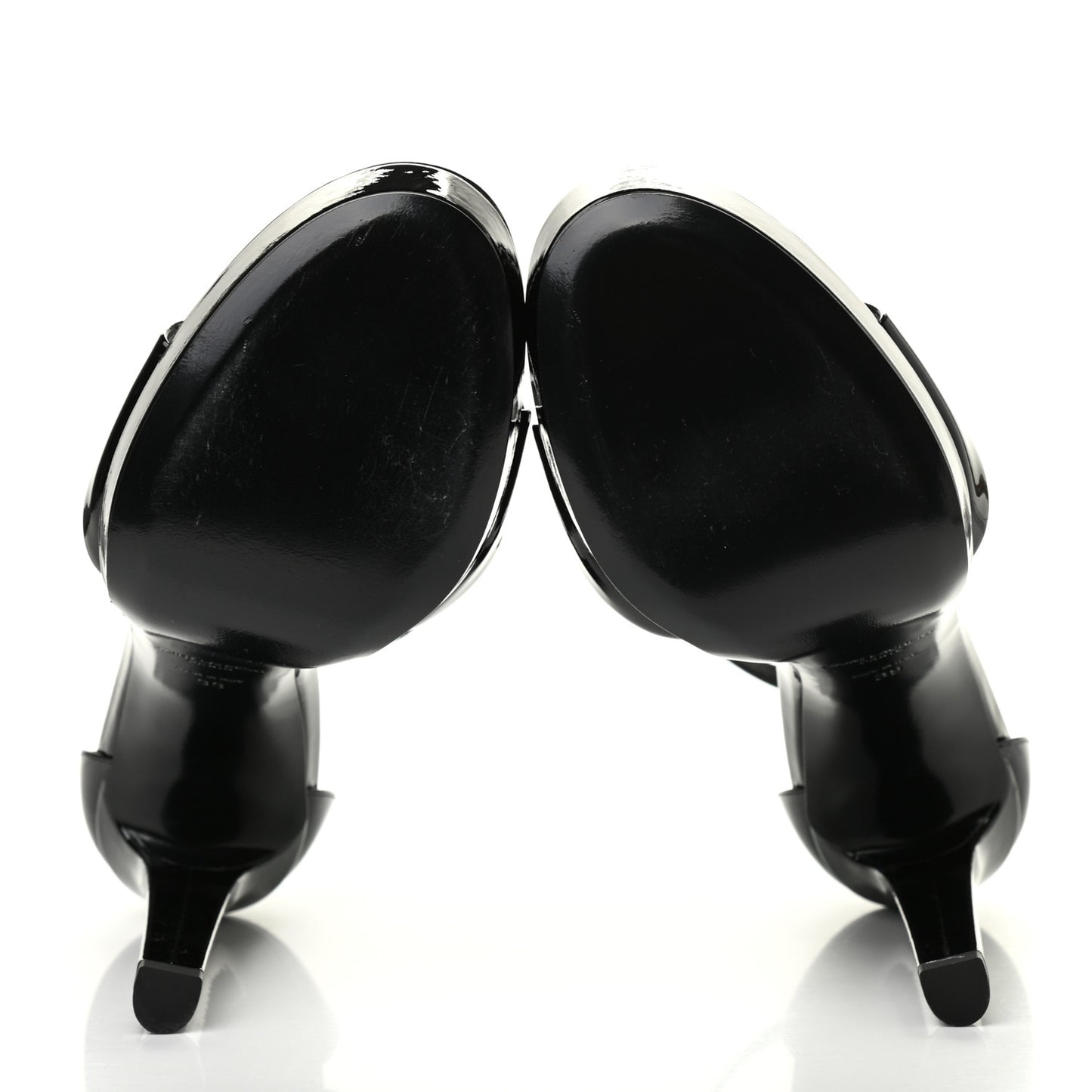 Patent Calfskin Hall 105 Ankle Strap Platform Sandals 39 Black