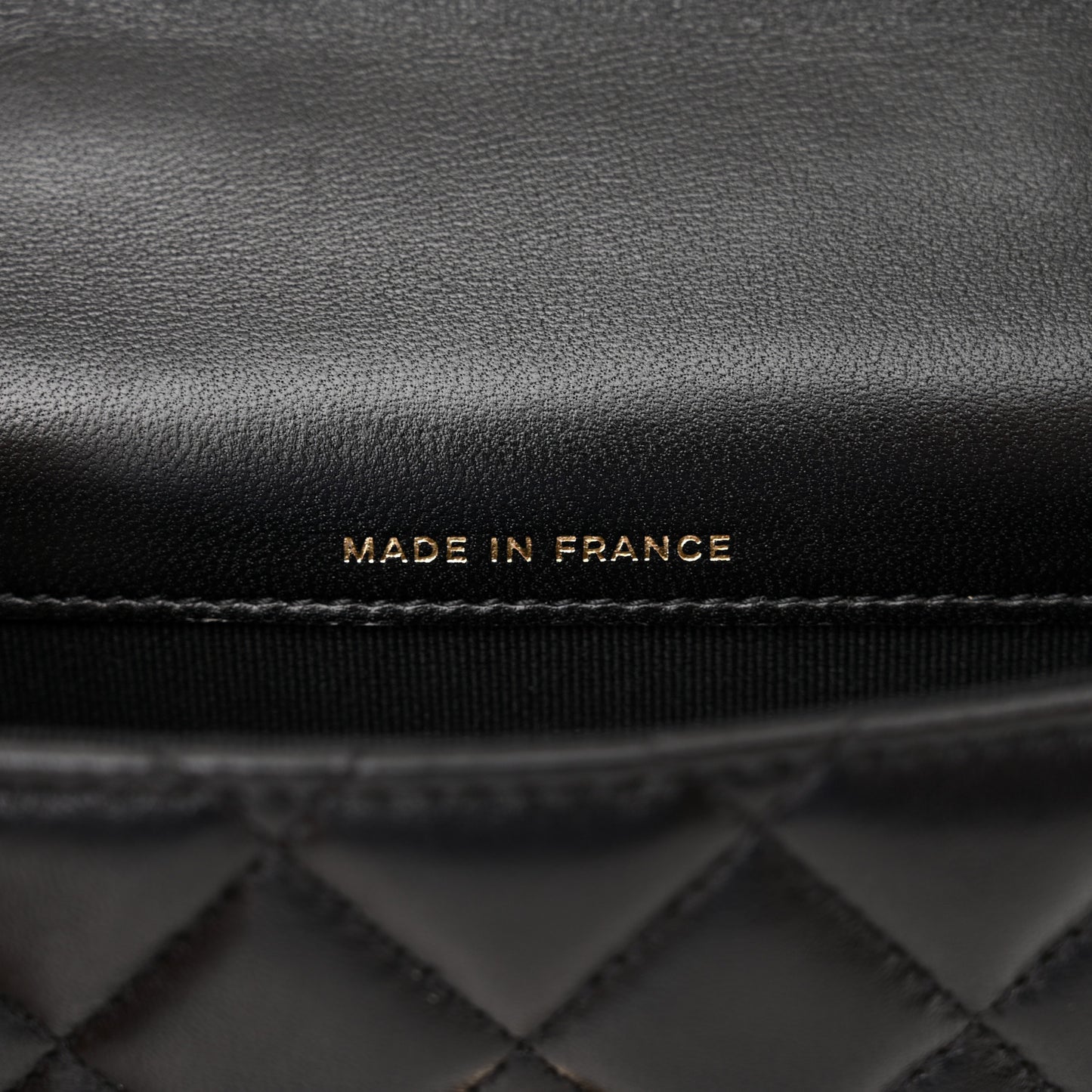 Lambskin Quilted Top Handle Flap Coin Purse With Chain Black