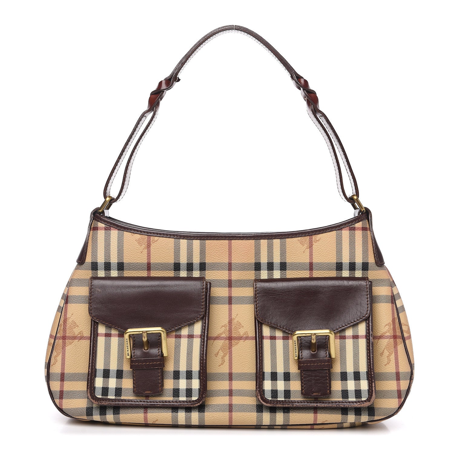 Burberry Haymarket Check Shoulder Bag Brown 1 of 13