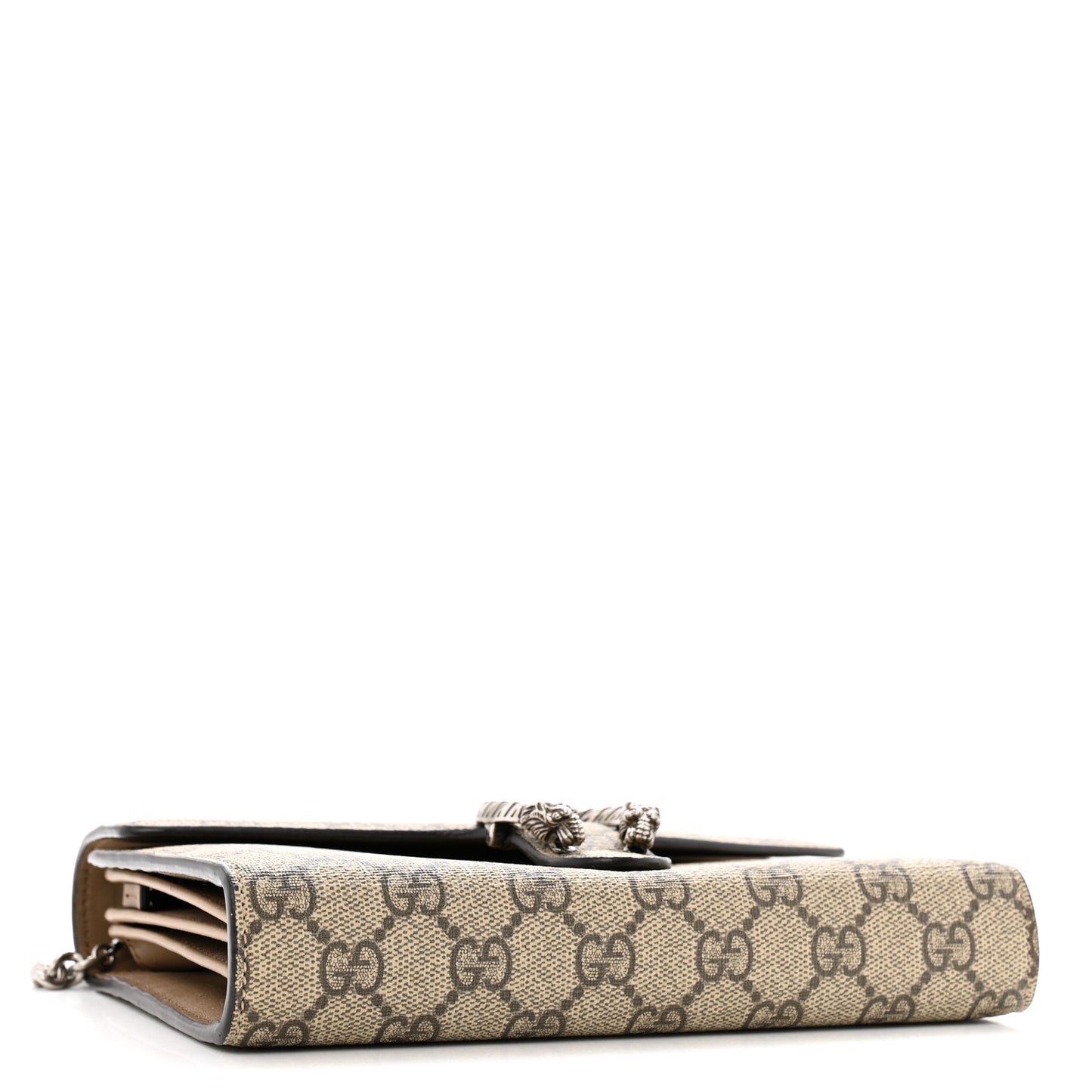 GG Supreme Monogram Mini Dionysus Chain Wallet Beige Taupe