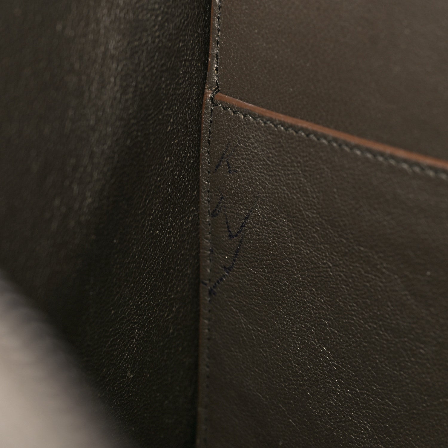 Celine Drummed Calfskin Suede Small Trapeze Souris 7 of 10