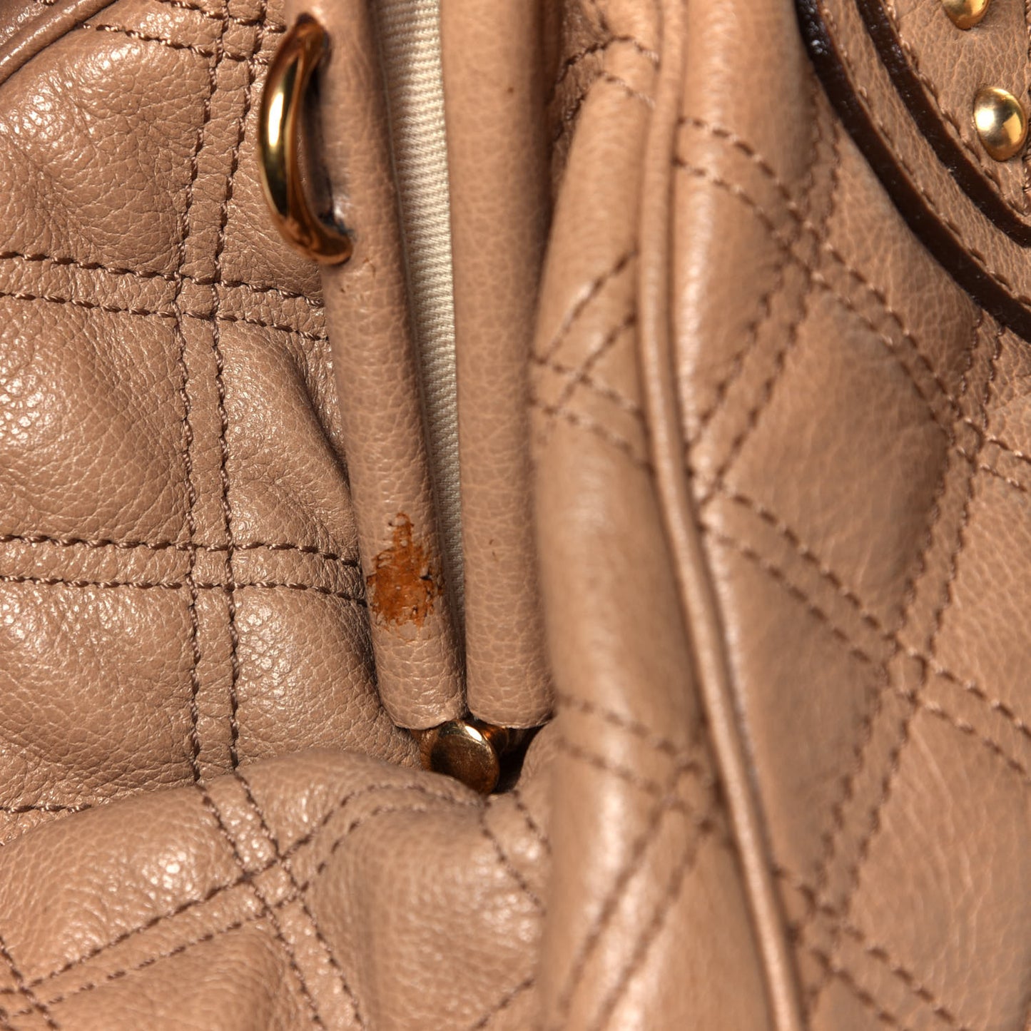 Calfskin Quilted Stam Beige