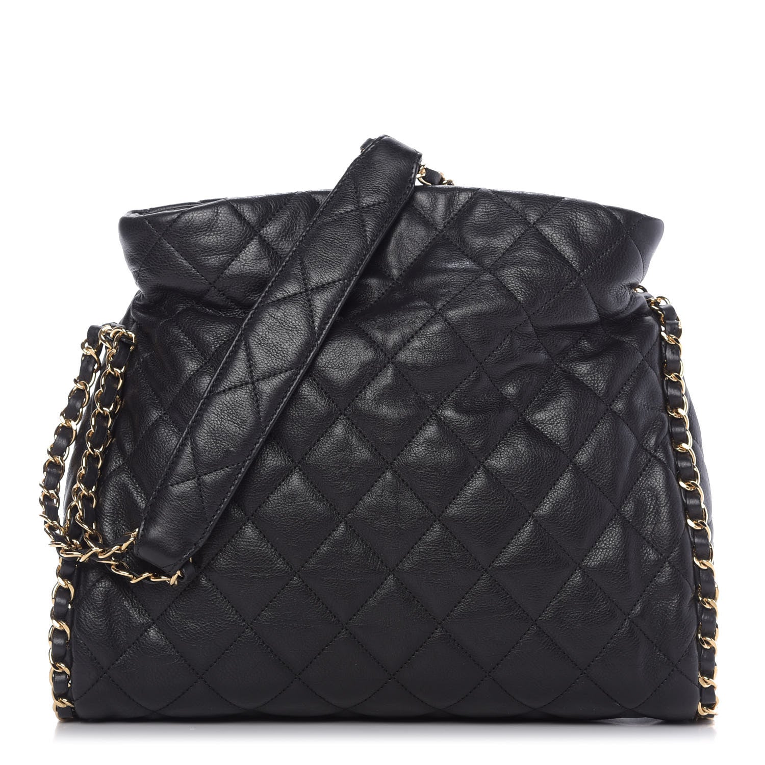 Chanel Calfskin Quilted Medium Chain Me Hobo Black 1 of 10
