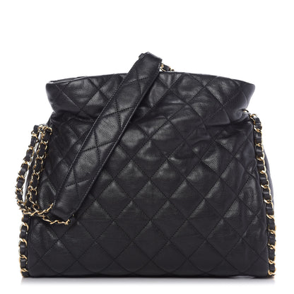 Chanel Calfskin Quilted Medium Chain Me Hobo Black 1 of 10