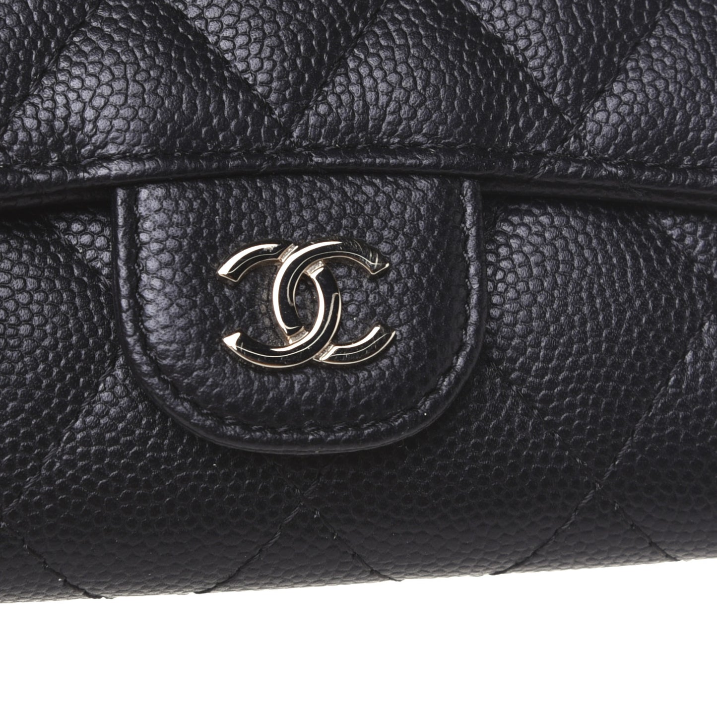 Caviar Quilted Classic 4 Key Holder Wallet Black