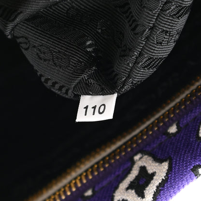 Prada Tessuto Jacquard Large Clutch Purple White 7 of 9