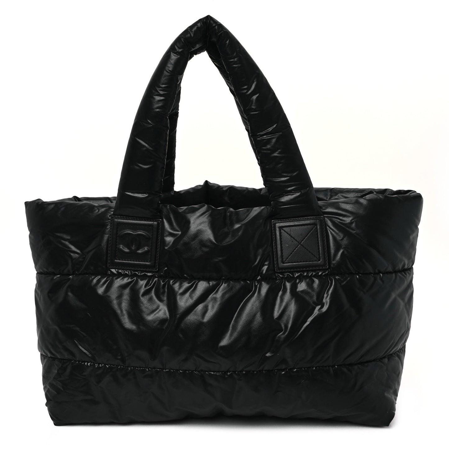 Nylon Quilted Small Coco Cocoon Tote Black