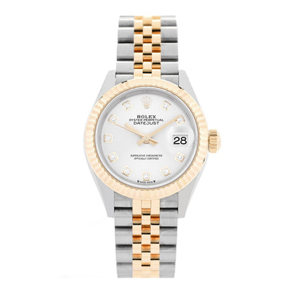 Rolex Stainless Steel 18K Yellow Gold Diamond 28mm Oyster Perpetual Datejust Watch Silver 279173 1 of 5