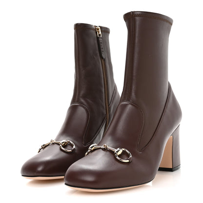 Gucci Nappa Horsebit Ankle Boots 38 New Chocolate 4 of 8