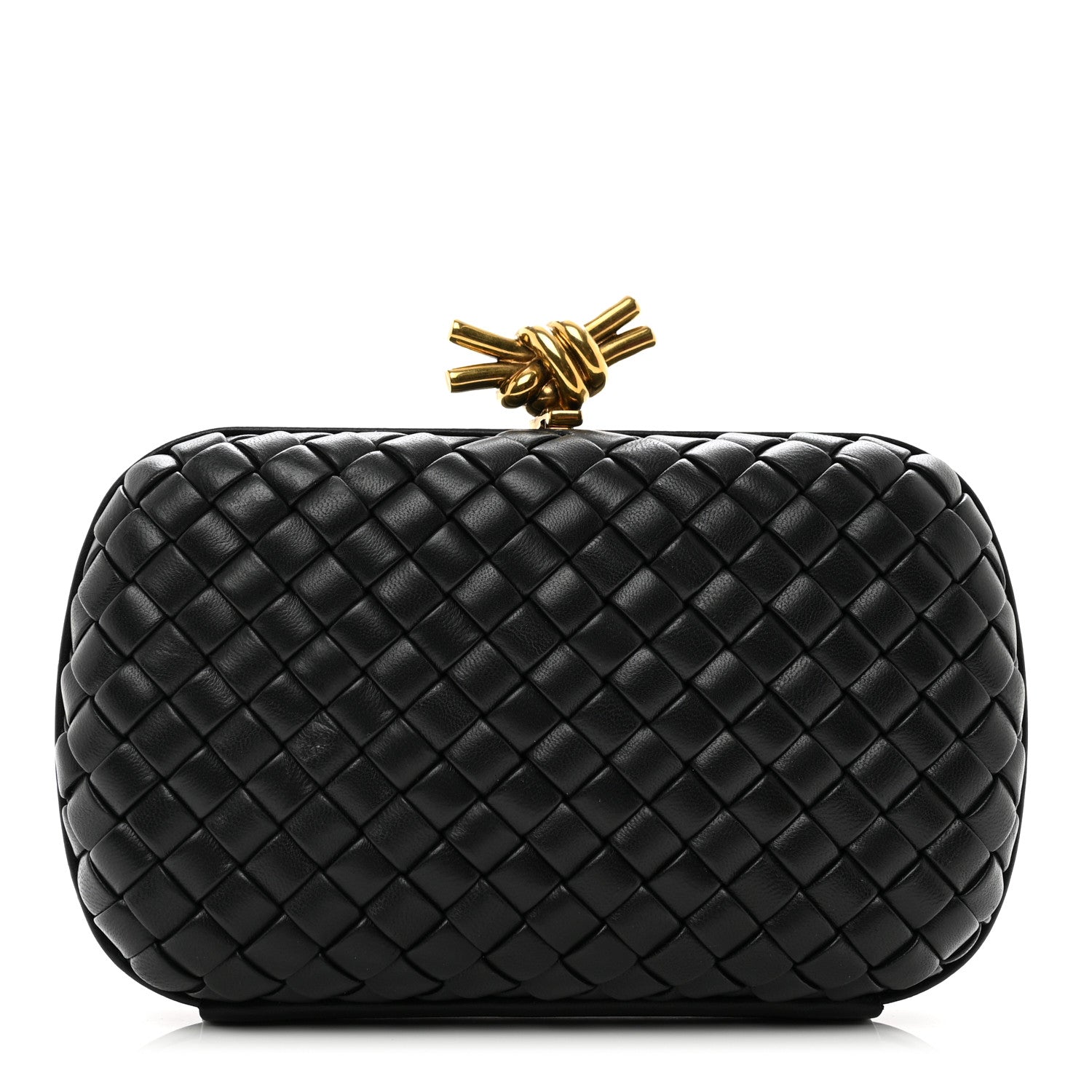 Bottega Veneta Nappa Intrecciato Knot Clutch Black 1 of 6