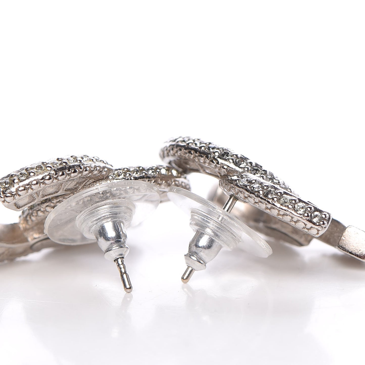 Crystal Baguette CC Earrings Black