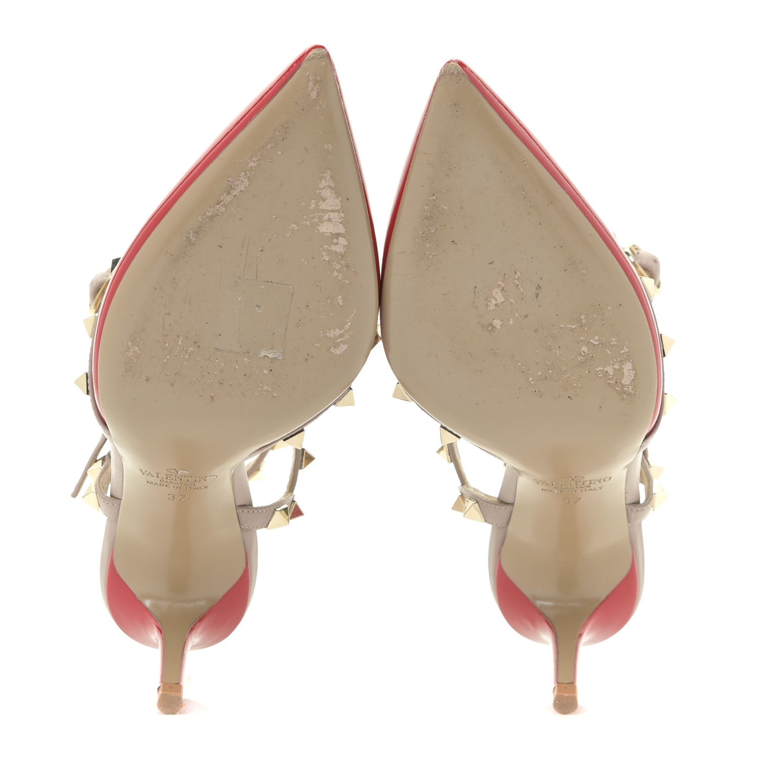 Valentino Garavani Patent Rockstud Ankle Strap 65mm Pumps 37 Rosso Valentino Poudre 6 of 14