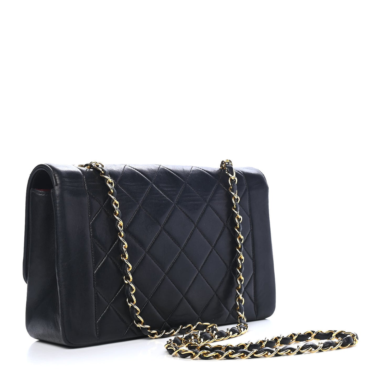 Lambskin Quilted Medium Single Flap Black